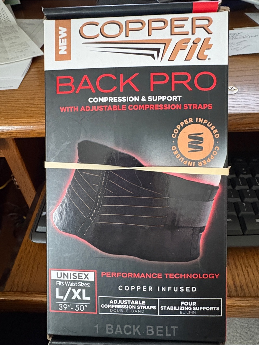 Copper Fit Back Pro Support Belt - Black